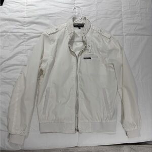 White Members Only Jacket - Mens- Vintage Iconic Racer Bomber Full Zip 90s